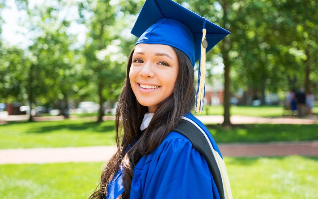 young woman graduating from college